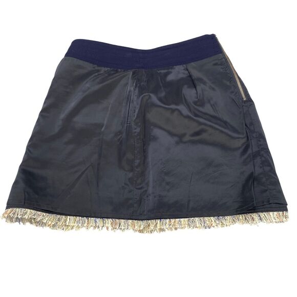 J.CREW Mini Skirt Womens Size 6 Multicolor Tweed Lined Fringed Raw Hem Back Zip - Picture 7 of 13